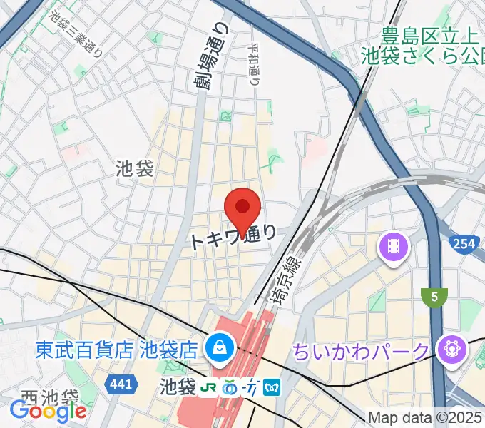 ゲートウェイスタジオ池袋北口店の地図