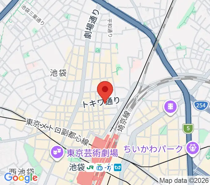 ゲートウェイスタジオ池袋北口店の地図