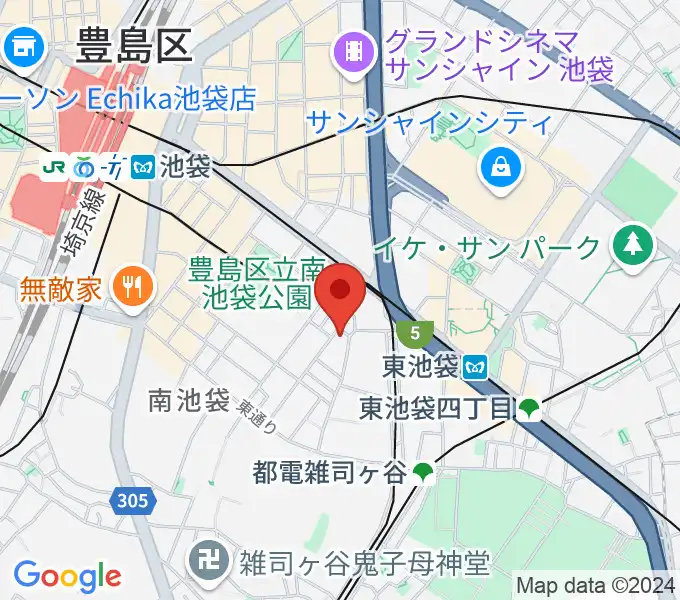 スタジオペンタ池袋店の地図