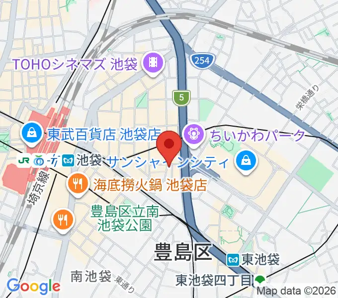 スタジオペンタ池袋ハンズサイドの地図