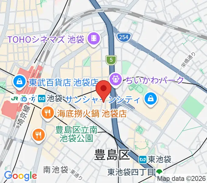 スタジオペンタ池袋ハンズサイドの地図
