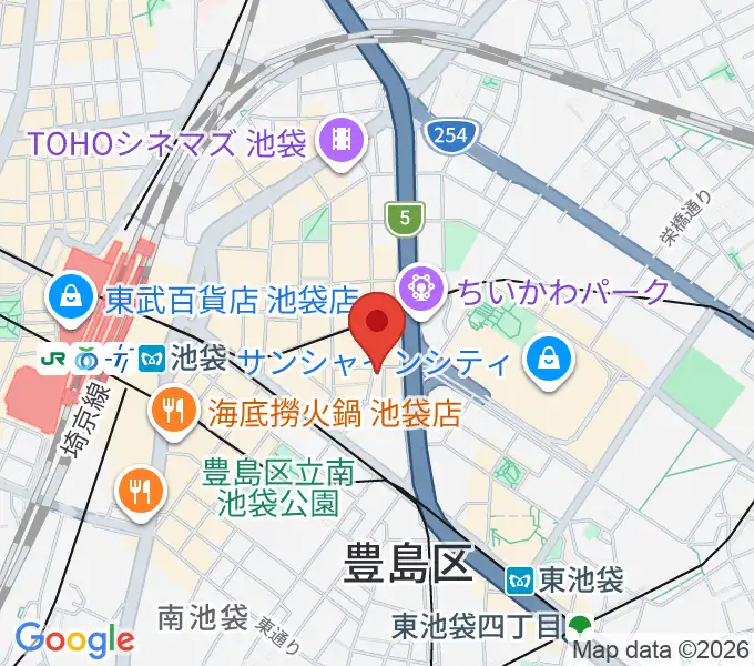 スタジオペンタ池袋ハンズサイドの地図