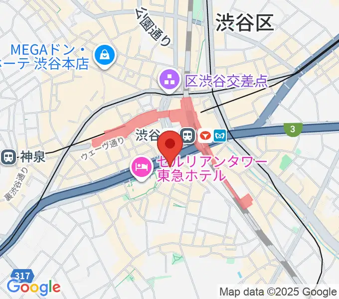 スタジオペンタ渋谷ムーンサイドの地図