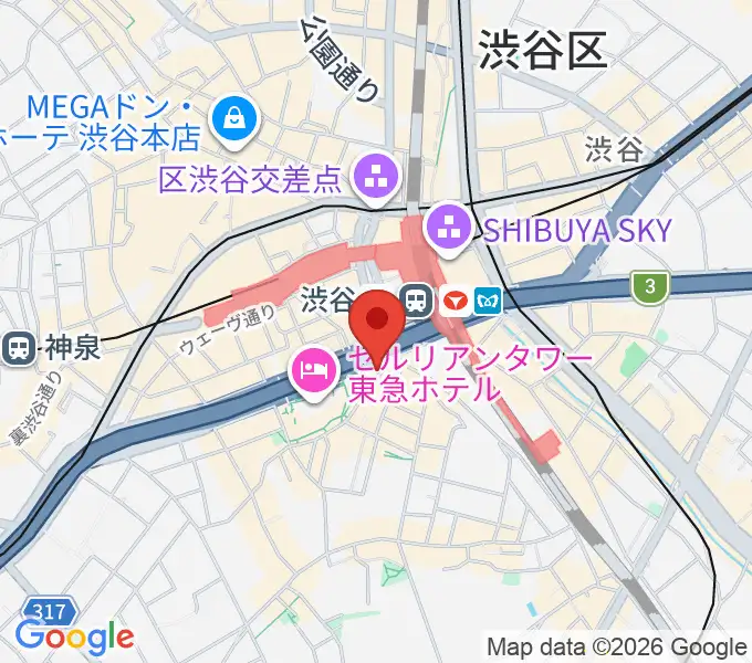 スタジオペンタ渋谷ムーンサイドの地図