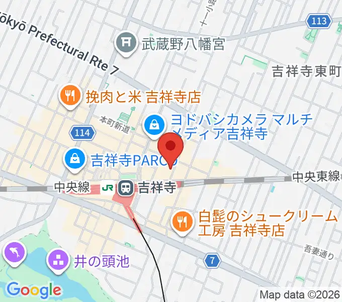 スタジオペンタ吉祥寺ノースサイドの地図