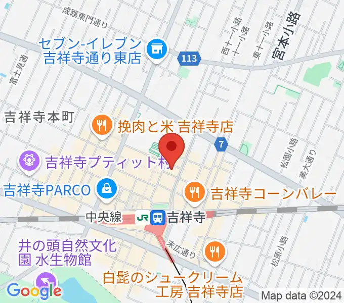 スタジオペンタ吉祥寺MUSASHIの地図