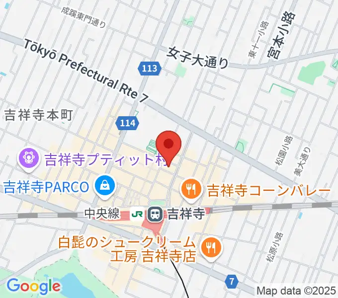 スタジオペンタ吉祥寺MUSASHIの地図