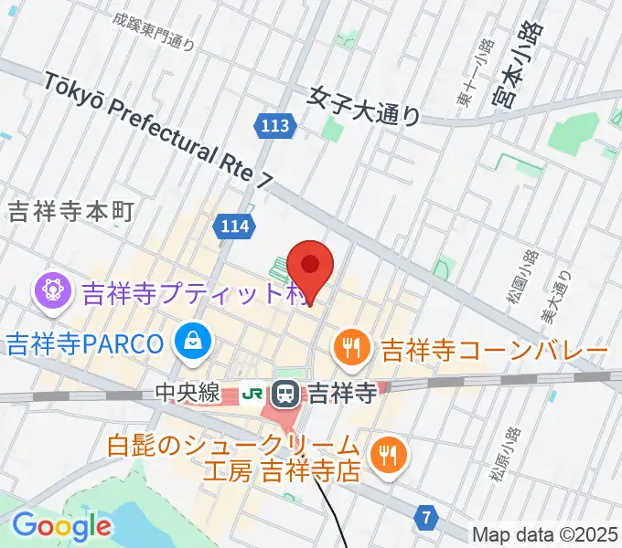 スタジオペンタ吉祥寺MUSASHIの地図