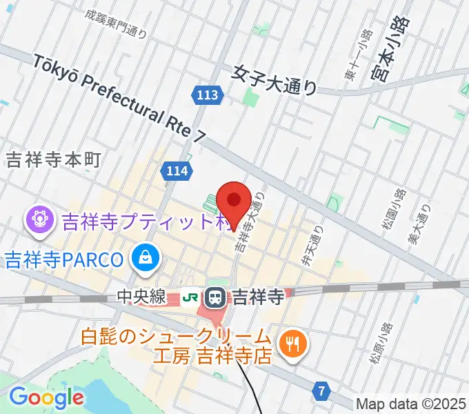 スタジオペンタ吉祥寺MUSASHIの地図