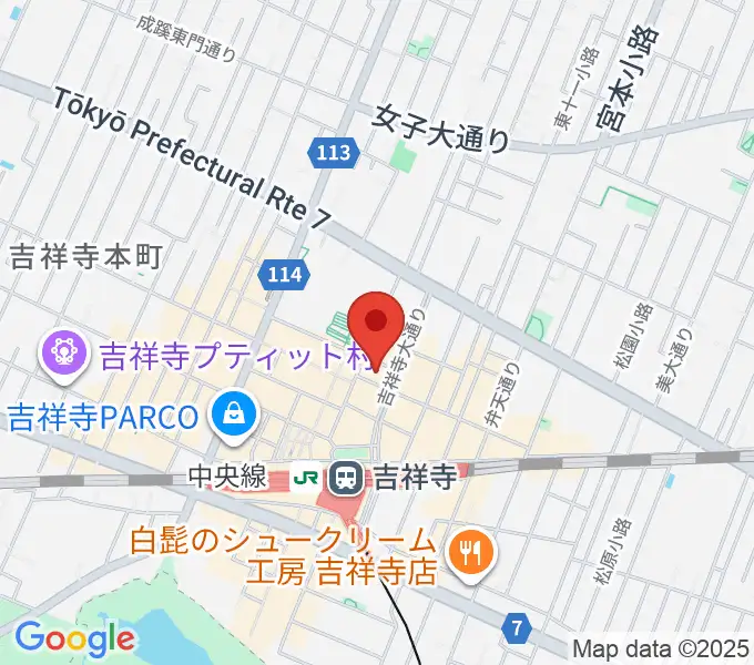 スタジオペンタ吉祥寺MUSASHIの地図