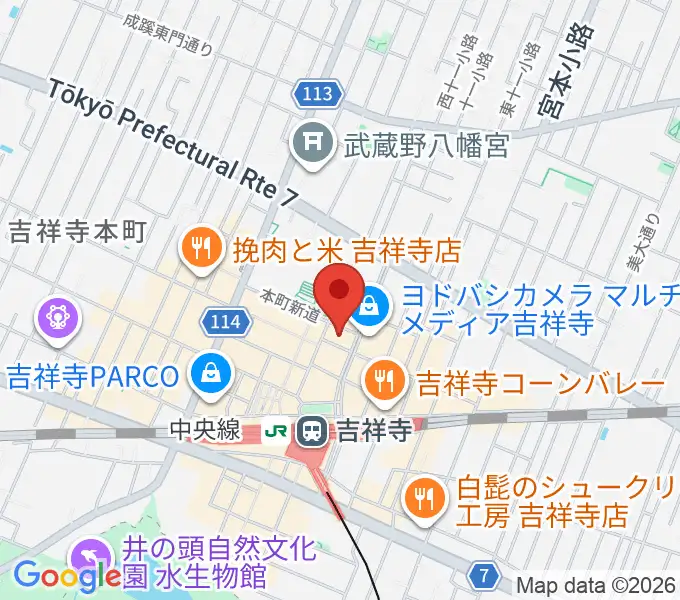 スタジオペンタ吉祥寺MUSASHIの地図