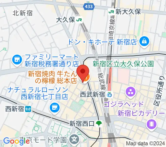 スタジオノード新宿の地図