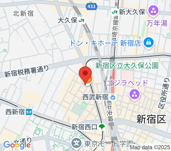 スタジオノード新宿の地図