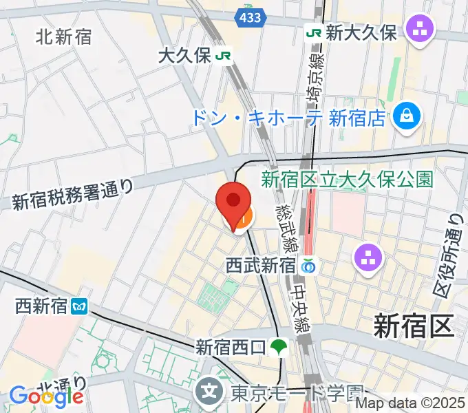 スタジオノード新宿の地図