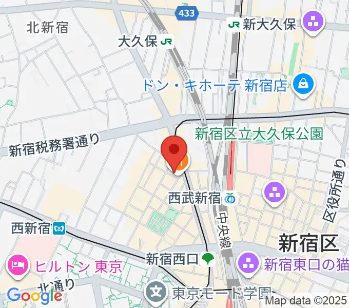 スタジオノード新宿の地図