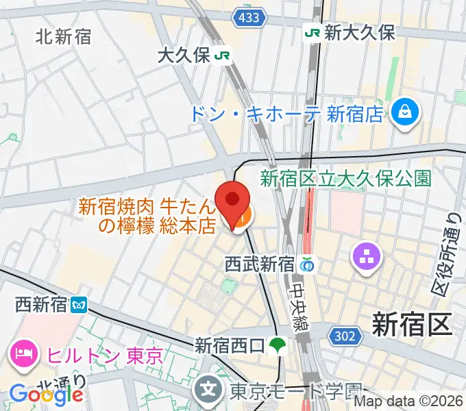 スタジオノード新宿の地図