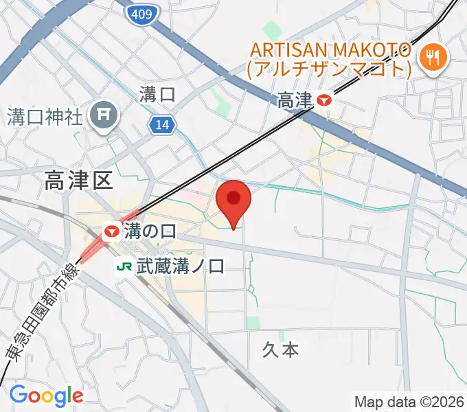 スタジオノード溝の口店の地図