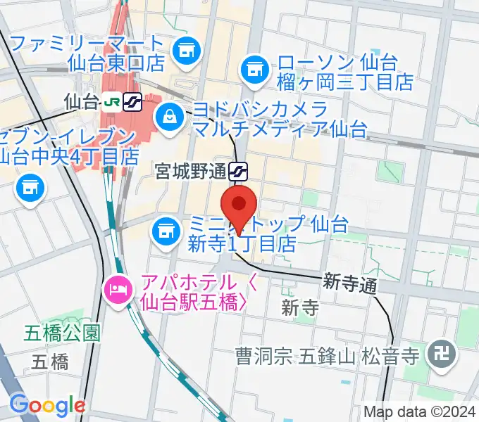 仙台スクールオブミュージック＆ダンス専門学校の地図