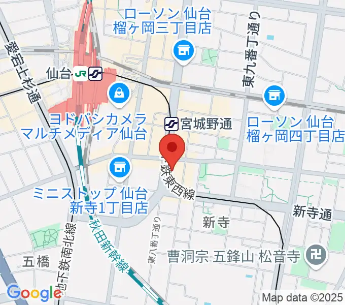仙台スクールオブミュージック＆ダンス専門学校の地図