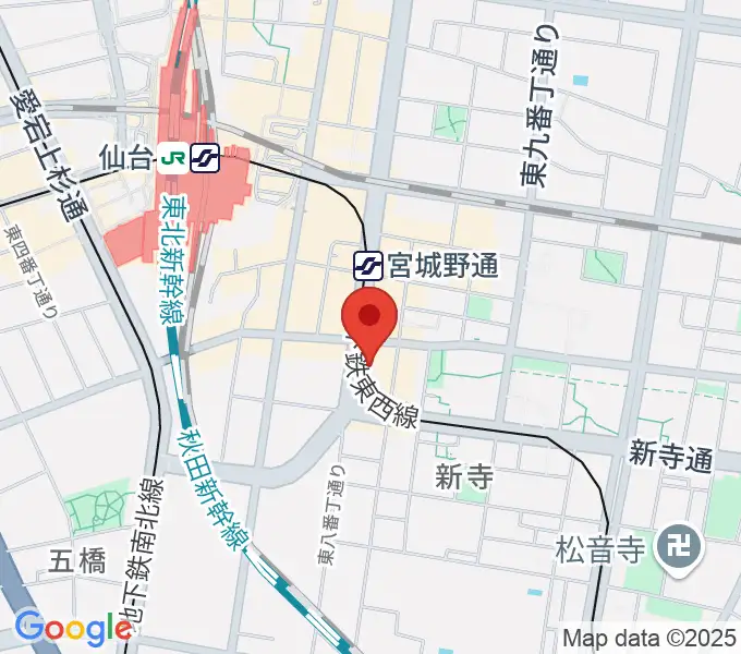 仙台スクールオブミュージック＆ダンス専門学校の地図
