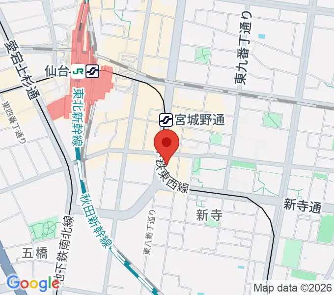 仙台スクールオブミュージック&ダンス専門学校の地図