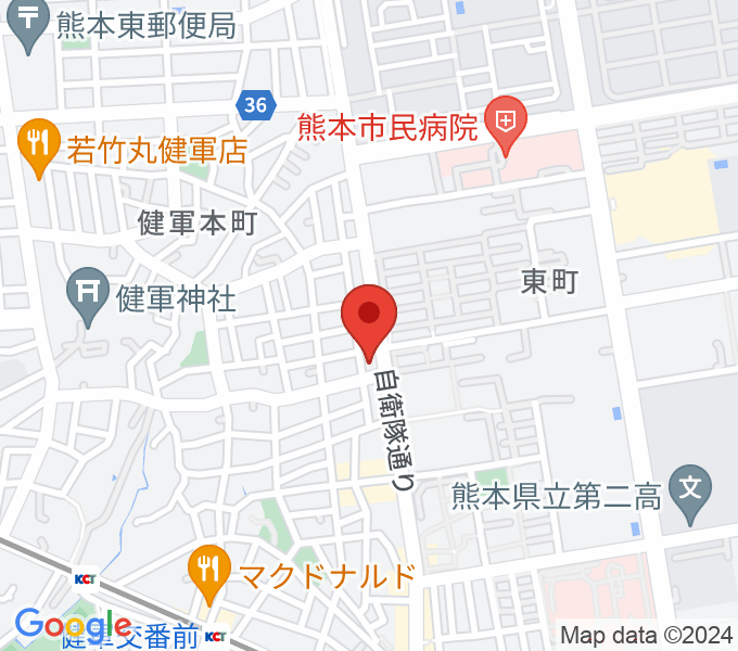 有明楽器 ピアノサービス熊本の場所