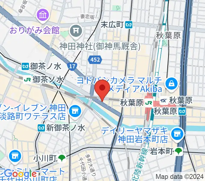 スタジオ音楽館 アキバの地図