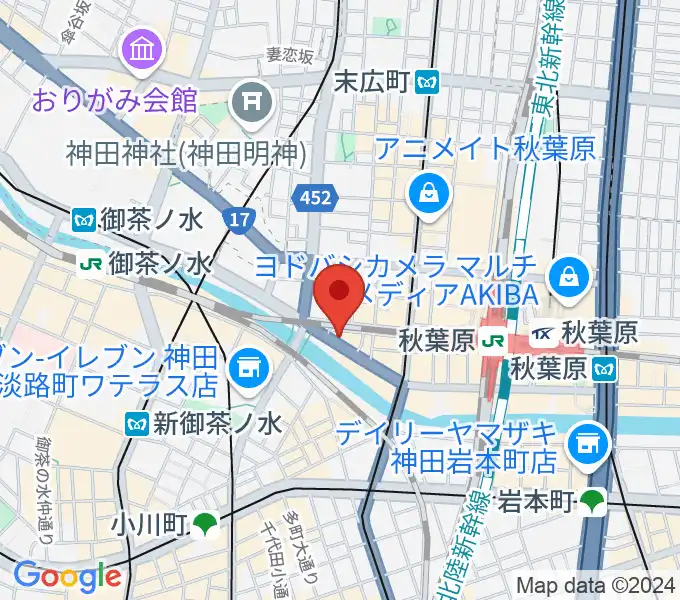 スタジオ音楽館 アキバの地図