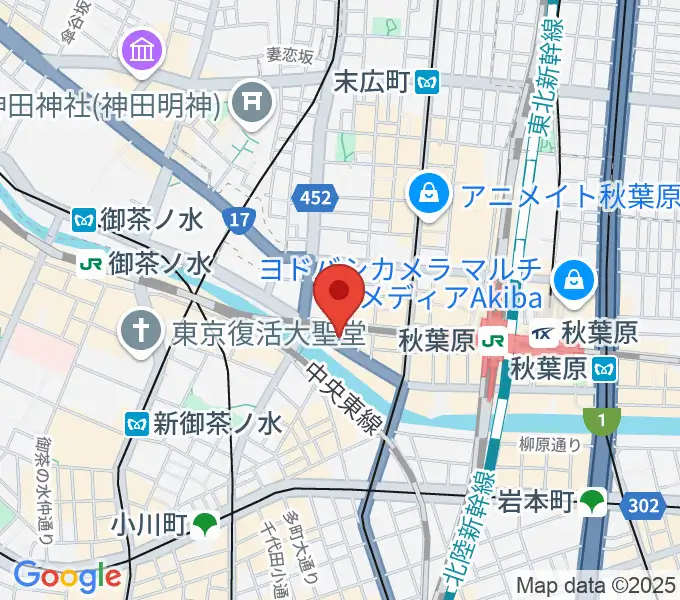 スタジオ音楽館 アキバの地図