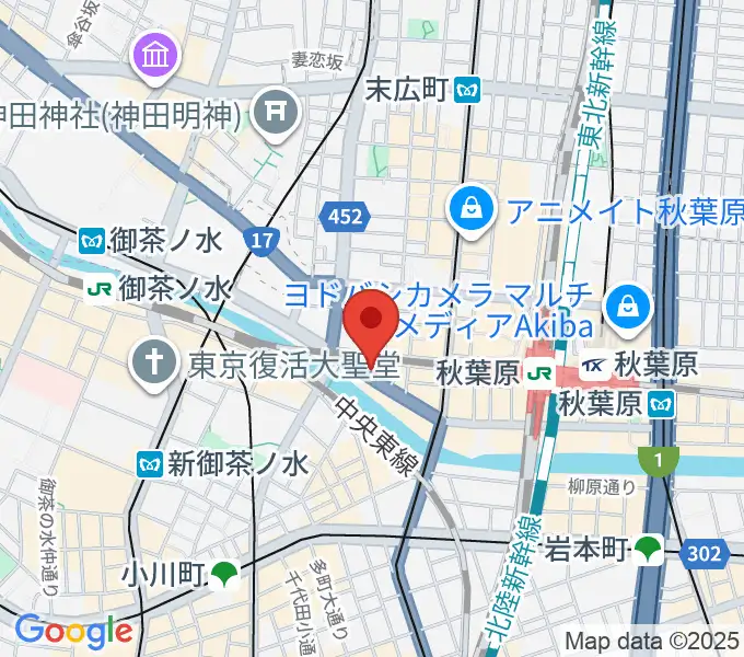 スタジオ音楽館 アキバの地図