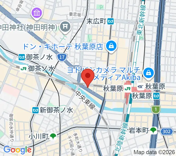 スタジオ音楽館 アキバの地図
