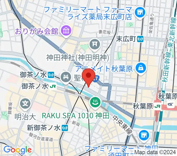 スタジオ音楽館 デュオお茶の水の地図