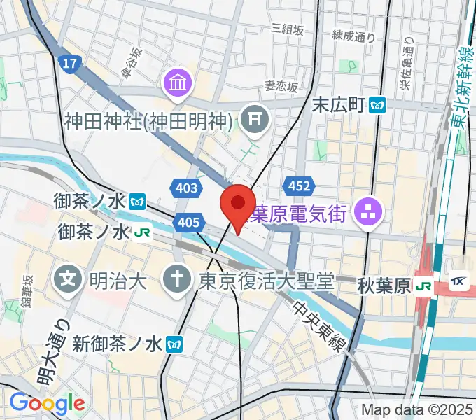 スタジオ音楽館 デュオお茶の水の地図