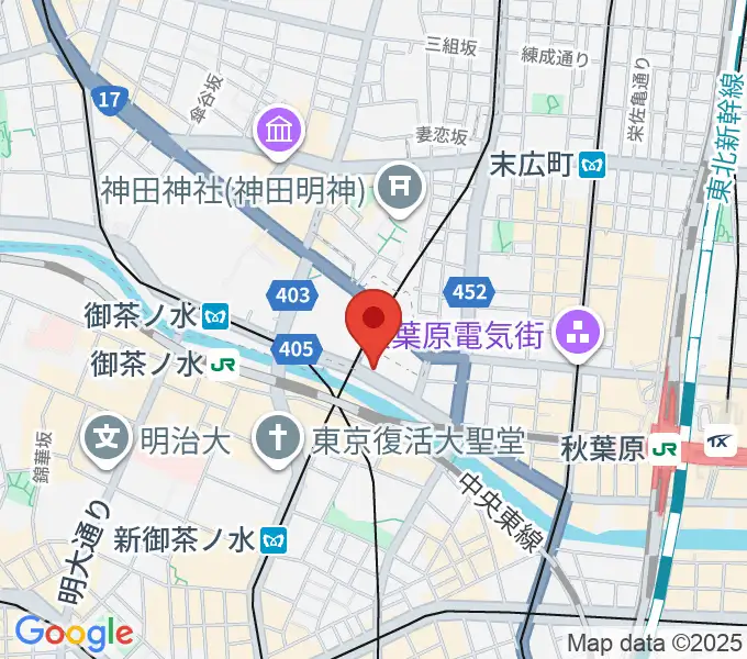 スタジオ音楽館 デュオお茶の水の地図