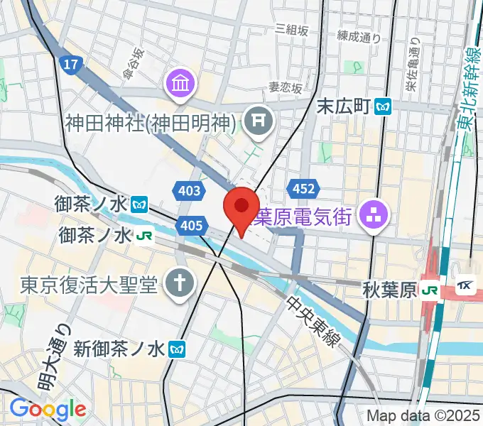 スタジオ音楽館 デュオお茶の水の地図