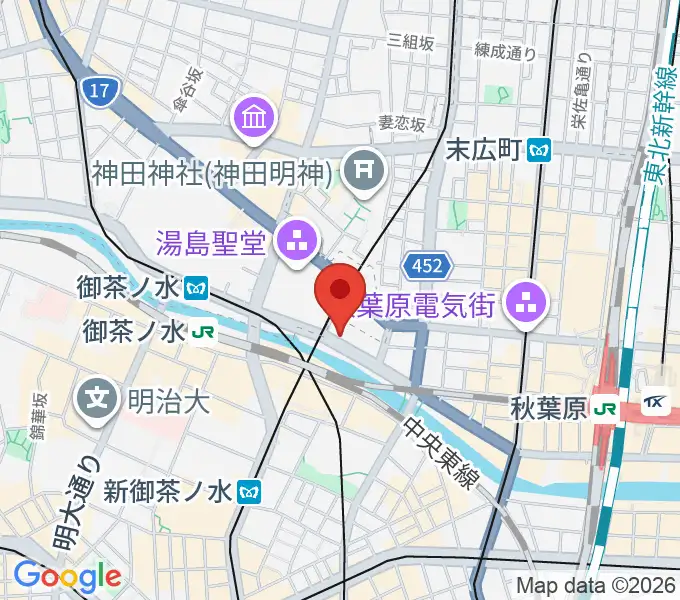 スタジオ音楽館 デュオお茶の水の地図