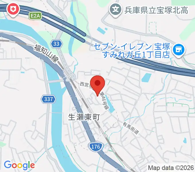 ユキドラム教室の地図