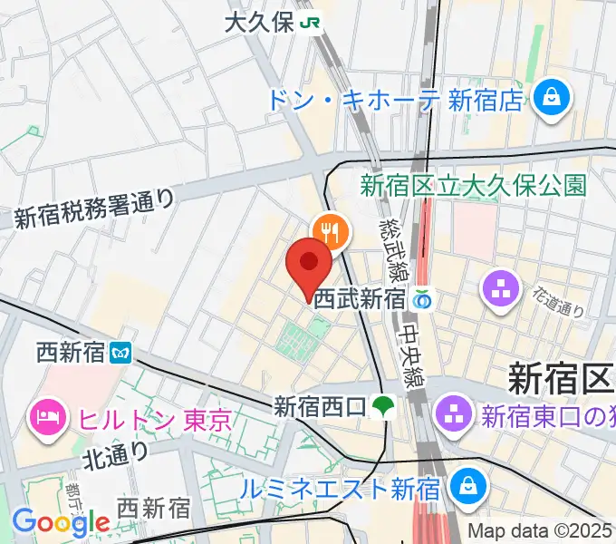 スタジオ音楽館 新宿西口店の地図