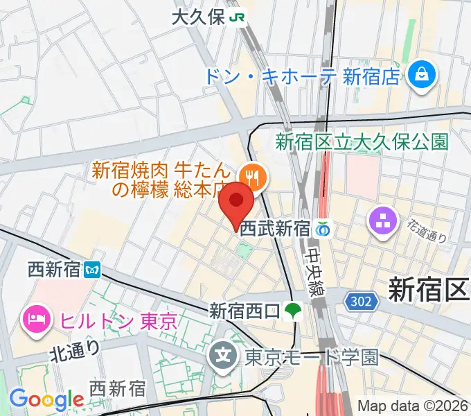 スタジオ音楽館 新宿西口店の地図