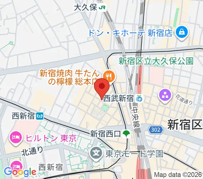 スタジオ音楽館 新宿西口店の地図