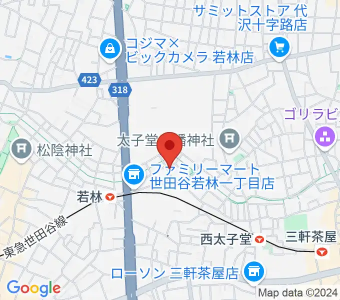 世田谷スタジオの地図