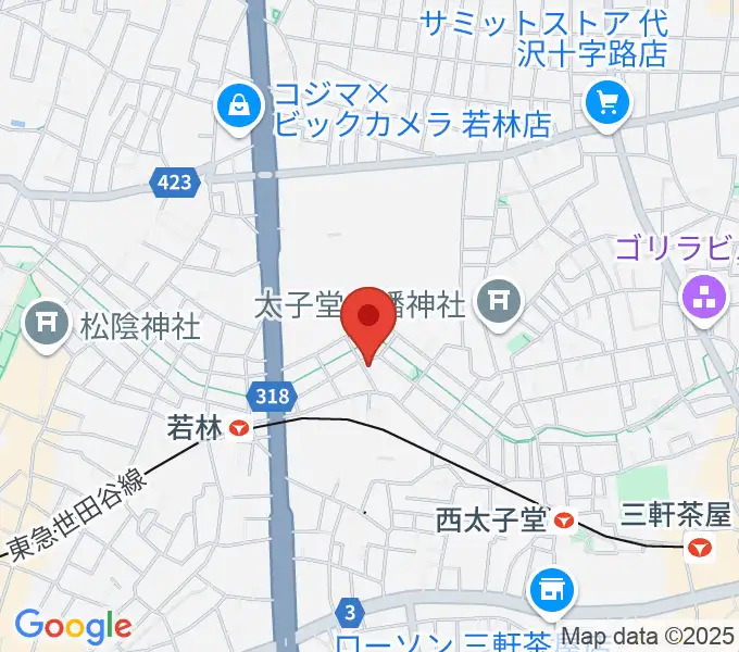 世田谷スタジオの地図