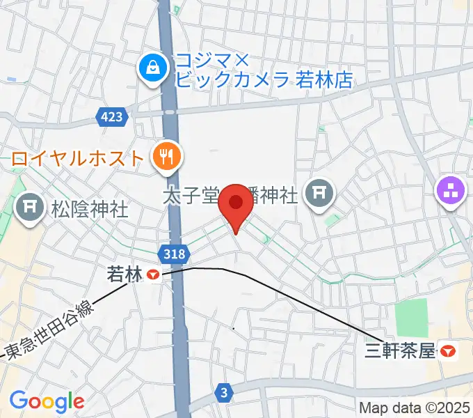 世田谷スタジオの地図