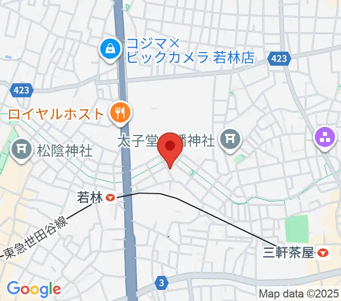 世田谷スタジオの地図