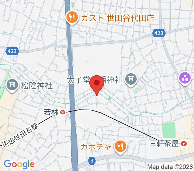 世田谷スタジオの地図