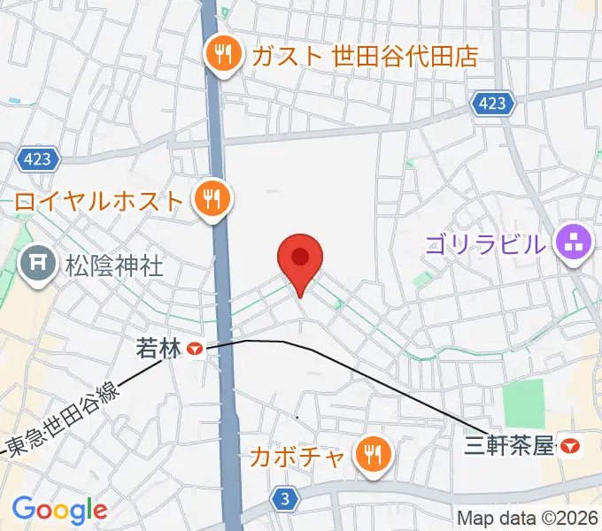 世田谷スタジオの地図