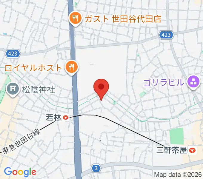 世田谷スタジオの地図