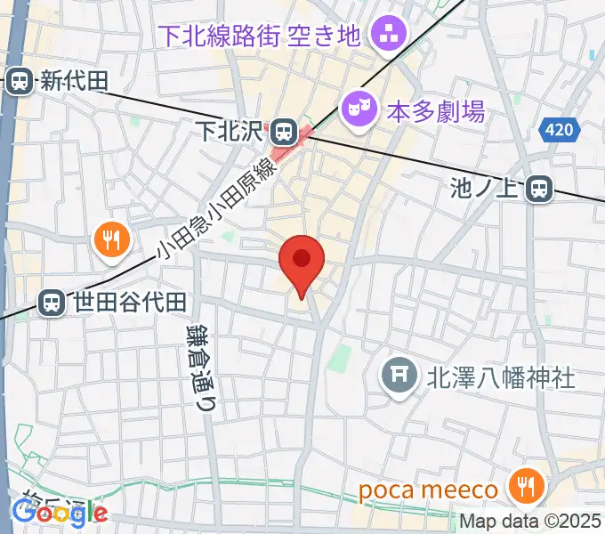 アンディーズスタジオの地図