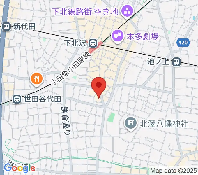 アンディーズスタジオの地図