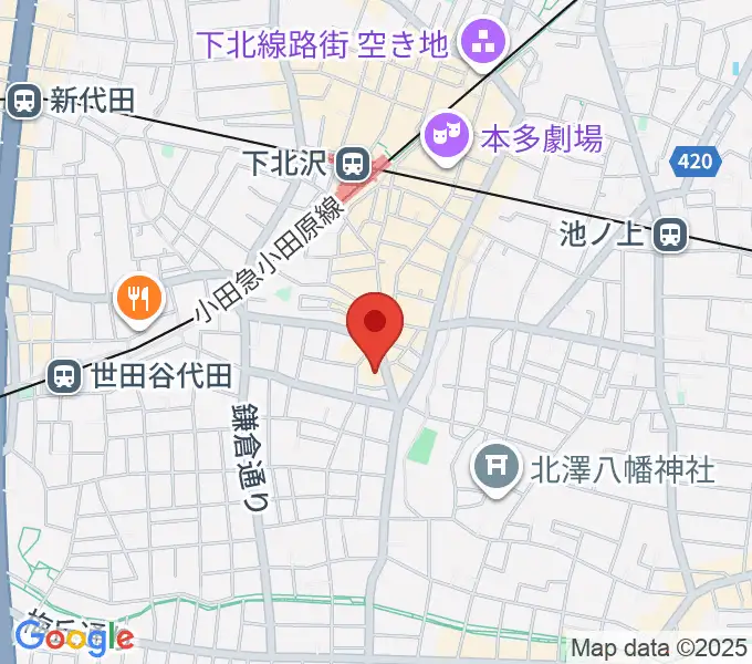 アンディーズスタジオの地図